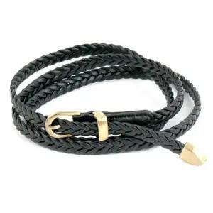 벨트 허리띠 가죽 여성 꽈배기 캐주얼 심플 블랙