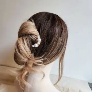 진주장식 U자 비녀 올림머리 헤어핀 유핀