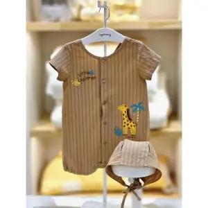 아가방 세이브존02 브라운반팔우주복(모자)// 01s327503