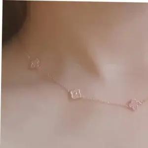 데일리목걸이 실버925 국내제작 핑크 오팔 클로버 실버 목걸이 데일리 은목걸이 (SILVER)