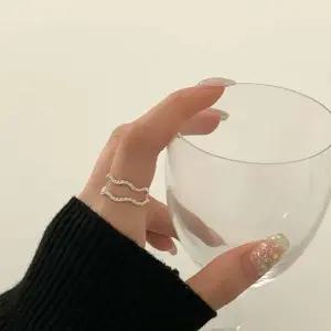 (925 Silver) Wave Cubic Ring B 47 쥬얼리 액세서리 반지 은반지