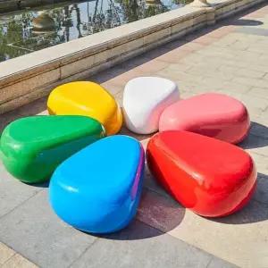 의자 조약돌 등받이 야외 공원 타원형 로비 대형 벤치