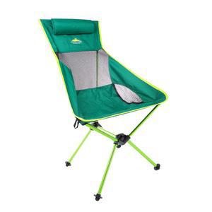 헤드레스트와 캐리 케이스가 있는 캐스케이드 마운틴 테크 아웃도어 하이백 경량 캠프 의자 - 그린