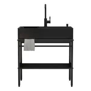 블랙 간이 싱크대 손빨래 다용도 세면대 베란다 개수대 가정용 사무실 탕비실 간이싱크대