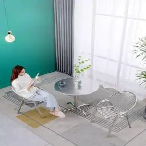 알루미늄의자 등받이 라운지 커피숍 가벼운 편의점 디자인 스틸 의자 펜션 공원 아웃도어