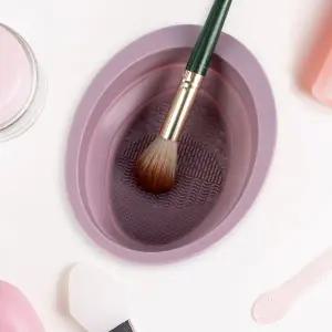 WL 메이크업 브러쉬 퍼프 세척 실리콘 용기