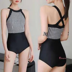 하운드체크 캡내장 바캉스 수영복 워터파크wxy423