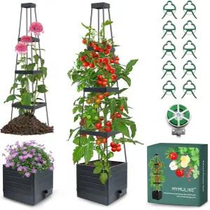 마이이크 셀프 워 가든 베드 레이즈 화분 박스 야외 채소 꽃 허브 을 위한 58인치 토마토 케 실내 5갤런