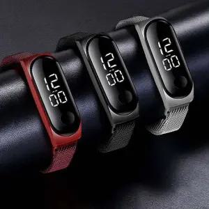 LED 스크린 남자 여자 스포츠 메탈 방수 손목시계 메탈시계