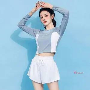 하이 래쉬가드 웨이스트 수영복 모노키니 스포티 밴딩qrs389