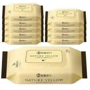 알뜰공식 네이처 옐로우 물티슈 캡형 100매 10개