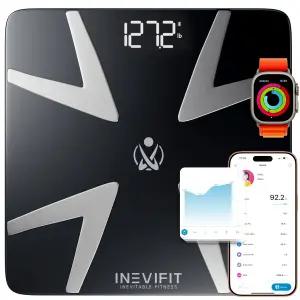 INEVIFT 스마트 체지방 척도 고도로 정확한 블루투스 디지털 욕실 체성분 분석기 무제한 사용자를 위한