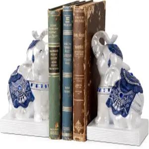 MXARLTR 엘리펀트 북엔드 장식용 책 애호가를 위한 미끄럼 방지 패드가 있는 홀더 홈 오피스 무거운 스토퍼