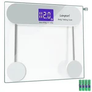 순수 북미 남성 목소리로 체중을 측정하는 렌폴 토킹 스케일 대형 LCD 화면으로 매우 정확한 욕실 체중계