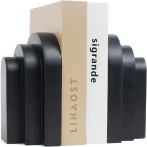 린촨 헤비 듀티 북엔드는 선반용 장식용 2 6.6파운드 현대식 홈 데코용 책 스토퍼 책장 레이어드 아치