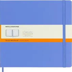 몰레카인 클래식 노트북 하드 커버 XL(7.5인치 x 9.5인치) 룰드/라인 수국 블루 192페이지