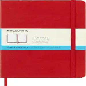 몰레카인 클래식 노트북 대형 점선 레드 스칼렛 하드 커버(5 x 8.25)