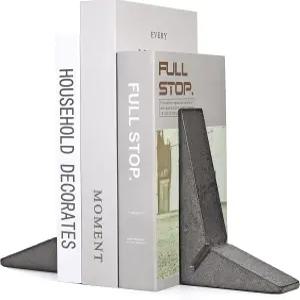 양극성 주철 책꽂이 날카로운 삼각형 테마 가정 장식용 블랙 사무실 책상 책장 무거운 책을 위한