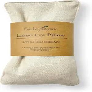 삭시 타임 리넨 베개 - 휴식 요가 스트레스 해소를 위한 라벤더 아마씨드 전자레인지용 히팅 패드 및 쿨