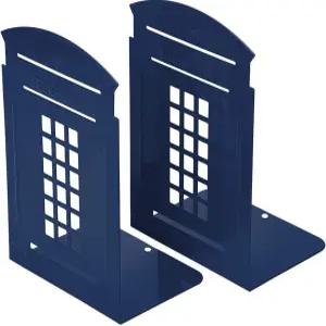 메리나인 2팩 북엔드 선반용 메탈 전화 부스 장식용 비스키드 헤비 가정 및 사무실용 도서 잡지 또는 CD