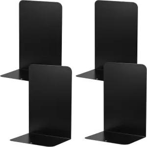 지안타 대형 도서 끝 헤비 듀티 메탈 2쌍/4피스 북 스토퍼 책장 지원 홈 오피스 도서관 학교용 블랙 논슬립