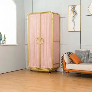 북유럽 미니멀 미용실 이동식 골드옷장 가구 커튼