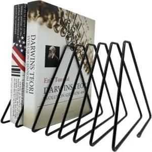 JIARI 책 정리함 매거진 홀더 데스크톱 파일 분류 책장 북엔드 텔레스코픽 7 섹션 블랙