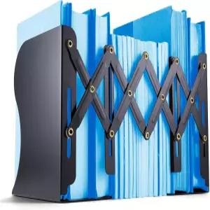 오피스메이트 조절 가능한 북엔드 확장 4-18인치 검은색