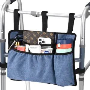 컵 홀더가 있는 Xlajiao 워커 백 접이식 위한 프리미엄 바구니 대용량 및 방수 기능이 노인을 보관 가방
