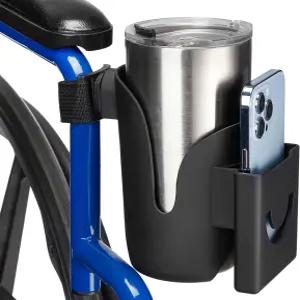 휠체어용 조이투투스 컵 홀더 2 in 1 물병 및 전화 브래킷 워커 롤레이터 유모차 스쿠터용 범용 음료