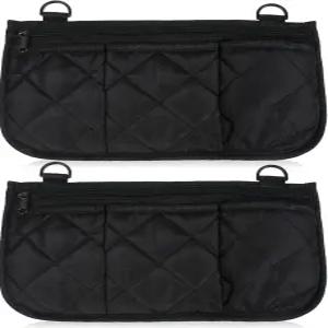 2팩 휠체어 사이드백 컵 홀더가 있는 워커백 방수 팔걸이 파우치 보관 정리 가방 대부분의 노인 포켓