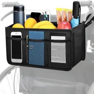 컵 홀더가 있는 도트데이 휠체어 바구니 대용량 배낭 보관 가방