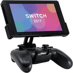 Fixet S1 게임 콘솔 모니터 및 컨트롤러 마운트 닌텐도 스위치 프로 호환 조절 가능한 비디오 홀더 스탠드