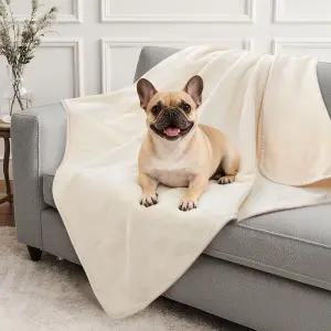 소파용 루바니 방수 강아지 담요 세탁 가능한 소형 중형견용 침대용 리버서블 소프트 플란넬 애완동물