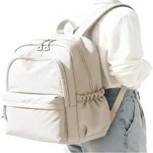 여학생용 BJLFS 베이지 백팩 남학생용 방수 책가방 귀여운 고등학생용 경량 여행 대학용 모칠라스 에스콜라