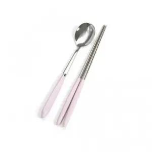 올비아 수저세트 스텐 젓가락 숟가락 국산 크림 1P