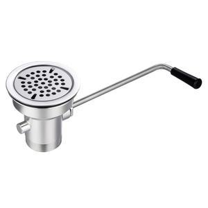 트위스트 레버 핸들이 있는 Sepaitek 3-1/2인치 상업용 싱크대 배수구, 오버플로 입구가 없는 쓰레기 배수 밸브, 간편한 제어, 블록 프리 및 누수 방지 기능