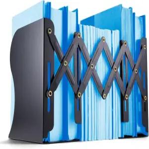 오피스메이트 조절 가능한 북엔드 확장 4-18인치 검은색