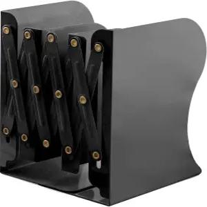 Zyners 조절 가능한 금속 책꽂이 2개의 칸막이 책상 사무실용 미끄럼 방지 디자인 확장형 책꽂이(블랙