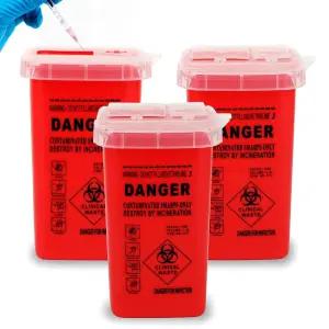 가정용 및 전문가용 3팩 샤프 용기 1쿼트 바이오해저드 바늘 주사기 폐기 소형 휴대용 여행