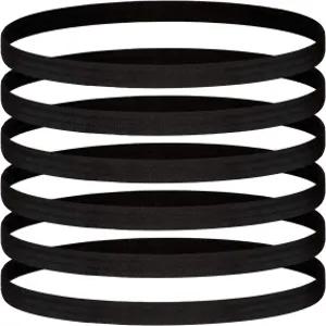 24피스 얇은 스포츠 탄력 헤어밴드 블랙 스키니 운동 남성용 주름 없는 부드러운 스웨트밴드 러닝 축구