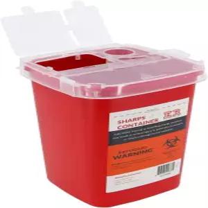 날카로운 폐기물 처리를 위한 분할 뚜껑 디자인과 잠금 메커니즘이 있는 에버레디 응급처치 샤프 컨테이너