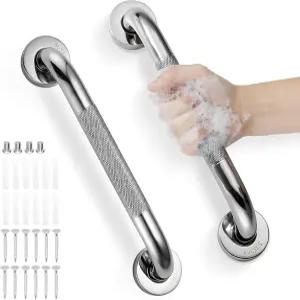 샤워용 그랩 바 Zynuhmo 2팩 12인치 미끄럼 방지 스테인리스 스틸 욕실 안전 핸들 핸디캡 부상 임산부 노인