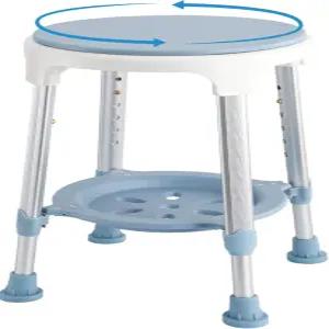 내부 샤워를 위한 KSITEX 의자 작은 모서리 플라스틱 300파운드 360 회전 목욕 시트 노인용 수납 트레이가