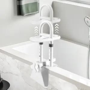 Nnenith 조절 가능한 노인용 욕조 안전 레일 및 샤워 그립 바 - 튼튼한 지지대 높이/폭 유연성 향상된 욕실