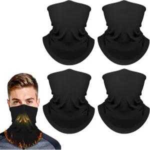 피발리 겨울 넥 워머 게이터 남성용 방풍 페이스 커버 4팩 스키용 플리스 스카프