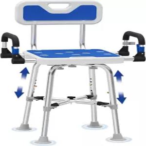 노인 장애인 또는 비만 성인을 위한 샤워 의자 헤비 듀티 500파운드 내부 샤워실용 벤치 시트 팔과 등받이