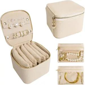 와타니야 홈 여행용 주얼리 케이스 벨벳 백 미니 파우치 6개 포함 작은 박스 반지 귀걸이 목걸이용 휴대용