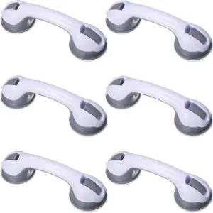 AceOrbit 6팩 12인치 욕조용 샤워 그립 바 및 노인용 흡입 컵 핸들 핸디캡 안전 난간 탈부착식 드릴링 없는