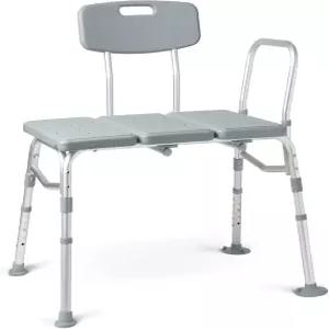 욕조와 샤워를 위한 메드라인 이송 벤치 노인과 성인을 조절 가능한 및 욕실 시트 미끄럼 방지 발 튼튼한